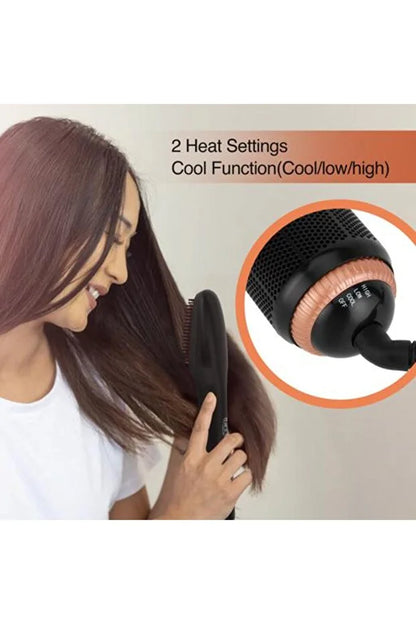 Geepas 3-in-1 Hot Dryer and Straightener Brush-2 Speed Heat Setting and Cool Function
