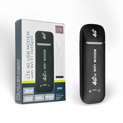 3-in-1 LTE 4G USB Modem with Wi-Fi Hotspot