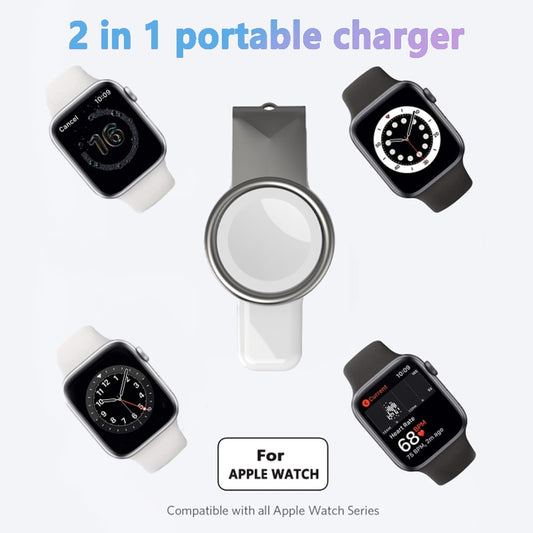 2 In 1 Magnetic Watch Wireless Charger Interface For Apple Watch IWatch Fast Charging Portable Type-C USB