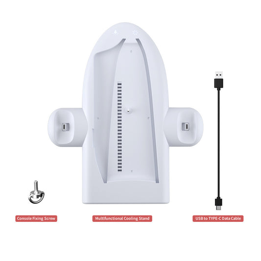 Host Multi-function Cooler Pad Fan PS5 Handle Fixed Charger Charging Belt RGB Colorful Ambience Light