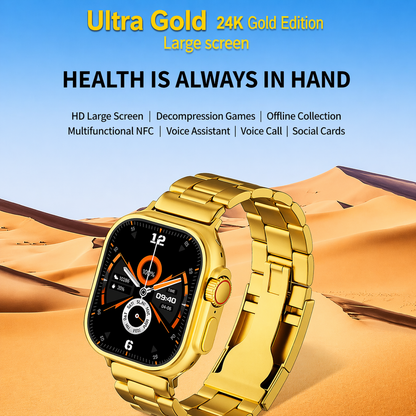Luxury Gold Smart Watch (Apple Watch Style – Metal Strap Edition)