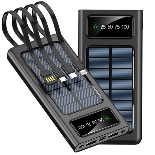 Solar Power Bank 20000CmAh, Fast Charging Built in Cable