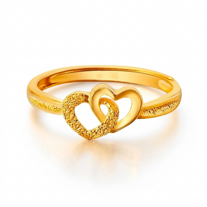 Gold Plated Retro Heart Ring