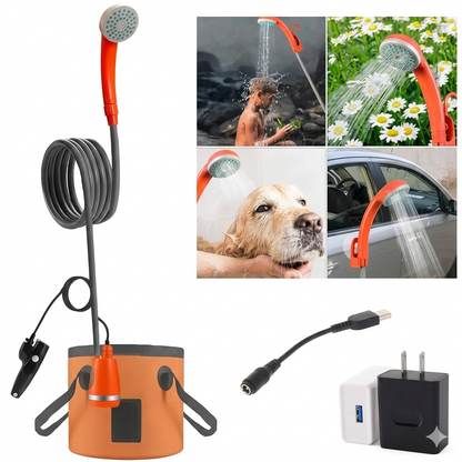 Portable Shower + 12V Car Camping Shower Kit