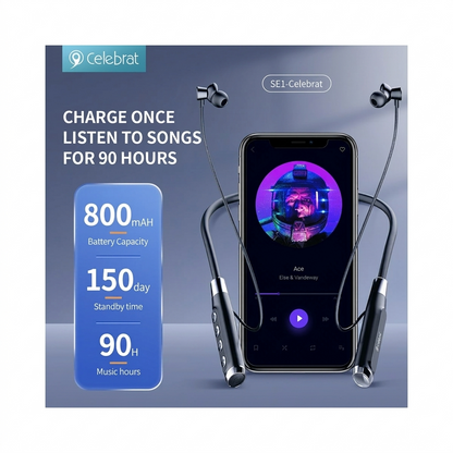 Celebrat Wireless Neckband Earphones