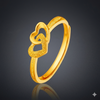 Gold Plated Retro Heart Ring