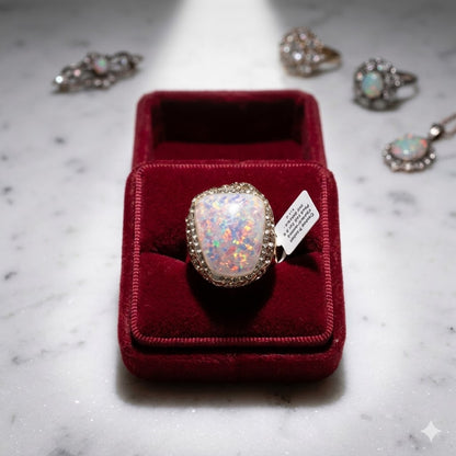 Opal Crystal Statement Ring
