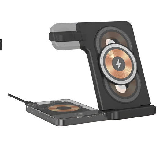 Desktop Magnetic Three-in-one Wireless Charging Stand Foldable