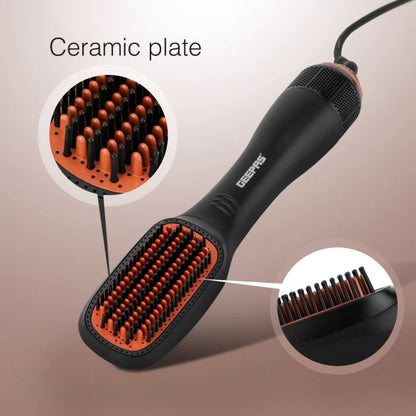 Geepas 3-in-1 Hot Dryer and Straightener Brush-2 Speed Heat Setting and Cool Function