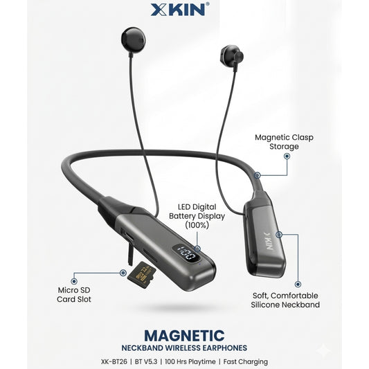 XKIN Magnetic Neckband Wireless Earphones